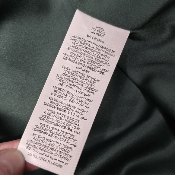 Boden Navy Boiled Wool Blend Bomber Jacket Sz 16 Preppy Academia Back To School - Picture 9 of 14